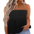 thumbnail image 1 of CHUANK Womens Summer Off Shoulder Leopard Print Bandeau Strapless Blouse Tops, 1 of 2