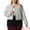 White, variant on DARING DIVA Plus Size Plaid Tweed Blazer Collarless Open Front Jacket 1X Black