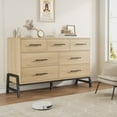 thumbnail image 2 of Garvee Commode à 7 Tiroirs de 52 Pouces de Large, Coffre de Rangement en Bois Autoportant, Grande Commode de Chambre avec Tiroirs pour l'Organisation du Garde-Robe, Salon, Entrée, Naturel, 2 of 8