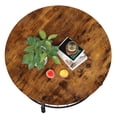 thumbnail image 6 of Yoneston 2-Tier Industrial Wood Round Coffee Table with Storage Shelf for Living Room, Rustic Brown, 6 of 7