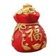thumbnail image 2 of Caja de monedas Resina Soledad Feng Shui Piggy Wealth Luck Estatua de bolsas de dinero rojo, 2 of 10