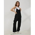 thumbnail image 6 of Lentta Women's Causal Jumpsuits V Neck Sleeveless Harem Overalls Stretchy Adjustable Strap Romper with Pockets, 6 of 16