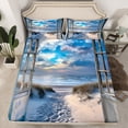 thumbnail image 2 of Homewish Summer Ocean Beach Full Size Sheets for Adult, Nature Scenery Bed Sheets, Marine Theme Sheet Sets, Super Cozy Room Decor, 4 Pieces, 2 of 7