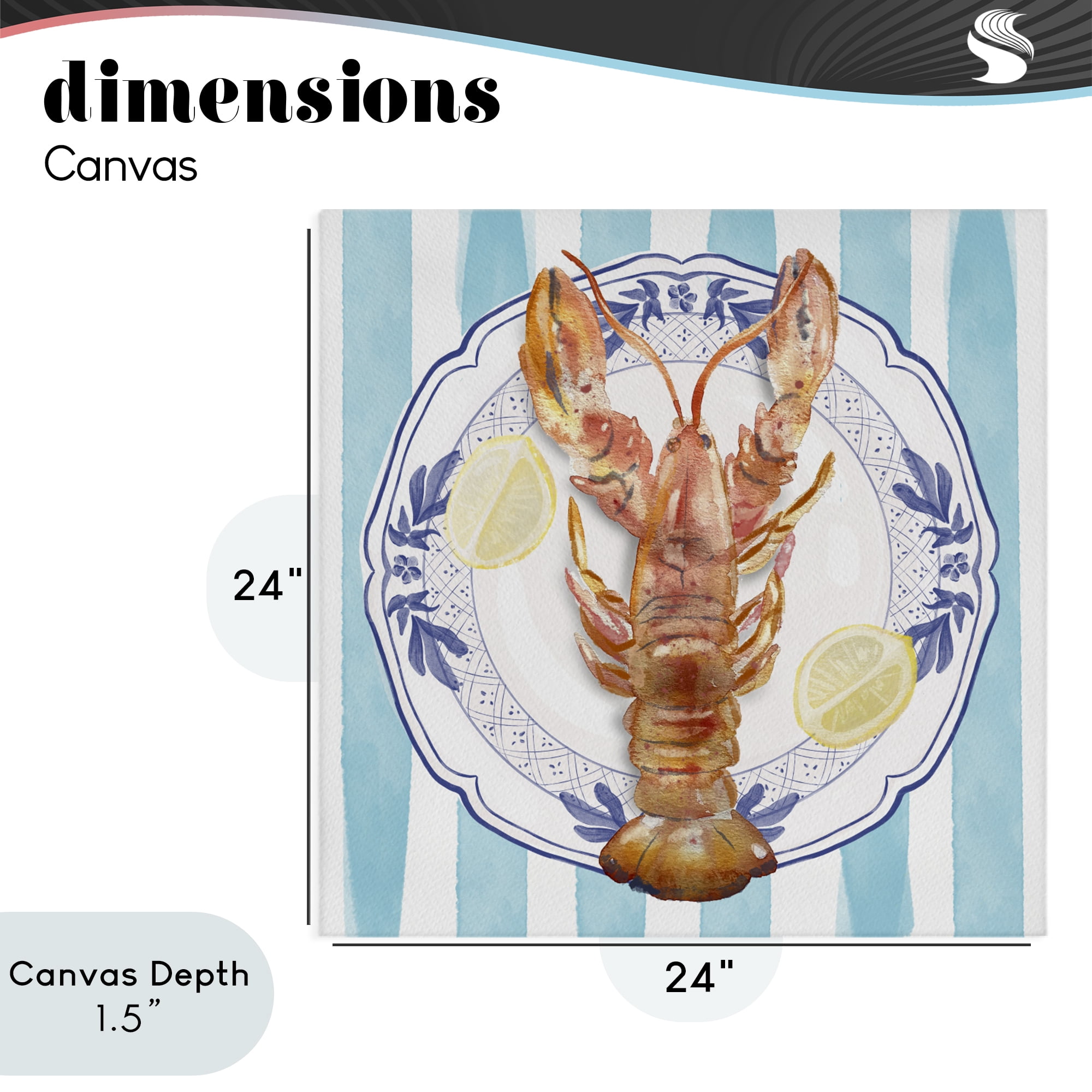 Stupell Industries Lobster Seafood Plate Canvas Wall Art, design by Christie Adams