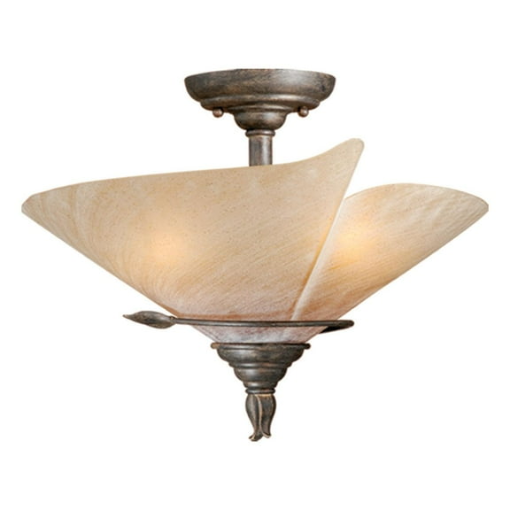 Rustic Ceiling Light - Bronze Semi Flush Mount - Farmhouse Lighting - 15W Indoor Fixture
