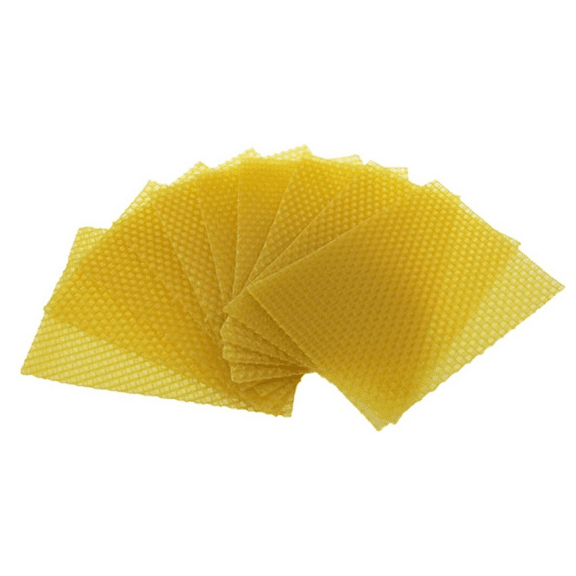 Beeswax Sheets Natural Honeycomb Wax for Beekeeping Equipment (13.3 X 9cm) 10PCS