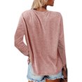thumbnail image 3 of TEMOFON Fall Tops for Womens Long Sleeve T Shirts Casual Comfy Tops Trendy T-Shirts with Pocket Side Slits Crew Neck Women Pullover Sweatshirts, 3 of 4
