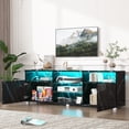 thumbnail image 5 of ChVans LED TV Stand for up to 80" TVs, 70" Large Entertainment Center Console Table Gaming Soundbar Shelf with 2 Storage Cabinets, 5 of 6