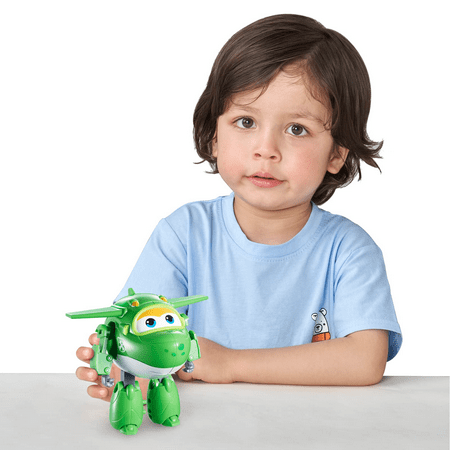 Super Wings 5" Transforming Mira Airplane Toys Vehicle, Action Figure Kids Toys to Plane & Robot, Super Wings Toys for Kids Ages 3 and Up, Preschool Kids Birthday Gift, Green