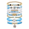 thumbnail image 2 of Soccer Accessories, Soccer Cup 2026 Merchandise, Soccer Cup 2026 Team Event Stacked Beaded Bracelets, 8-Piece Soft Modeling Material Beaded 7 Inch Stretch Bracelet Set, Made with, 2 of 6
