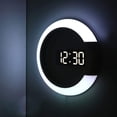 thumbnail image 1 of Reloj de pared LED, control remoto creativo, reloj digital, espejo hueco, alarma de temperatura, cambio de 7 colores, luz nocturna para oficina en casa, 1 of 6