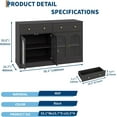thumbnail image 2 of Modern Buffet Cabinet,55" Large Kitchen Storage Sideboard with 2 Drawers and 4 Acrylic Glass Doors,Wooden Coffee Bar Furniture with Adjustable Shelves for Living Room,Dining Room, Kitchen, 2 of 7