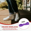 thumbnail image 6 of Uxcell No Tie Shoelaces Tieless Elastic Shoe Laces, with 2 Metal Locks Buckles Fit for Adults Sneakers Purple, 6 of 7