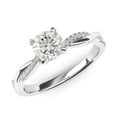 thumbnail image 2 of 14k White Gold 4-Prong Petite Twisted Vine Simulated 1.0 CT Diamond Engagement Ring Promise Bridal Ring (4), 2 of 6