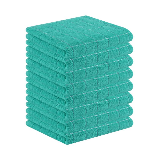 Paños de cocina Homaxy, 100% algodón, rizo, paquete de 8, turquesa