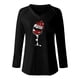 thumbnail image 4 of Camisas Navideñas Moda Mujer Casual Con Cuello en V Camiseta de Manga Larga Con Estampado Navideño Odeerbi  ODB121811, 4 of 4