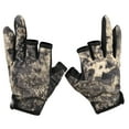 thumbnail image 1 of Guantes antideslizantes de 3 dedos para pesca, mano, camuflaje, suministros para actividades al aire libre, 1 par, 1 of 14