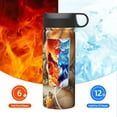 thumbnail image 6 of Honeii Modern Floral Guinea Pig Print 18 oz Insulated Water Bottle with Straw Lid, Stainless Steel Sports Water Bottles, Double Walled Vacuum, Leak Proof, 6 of 8