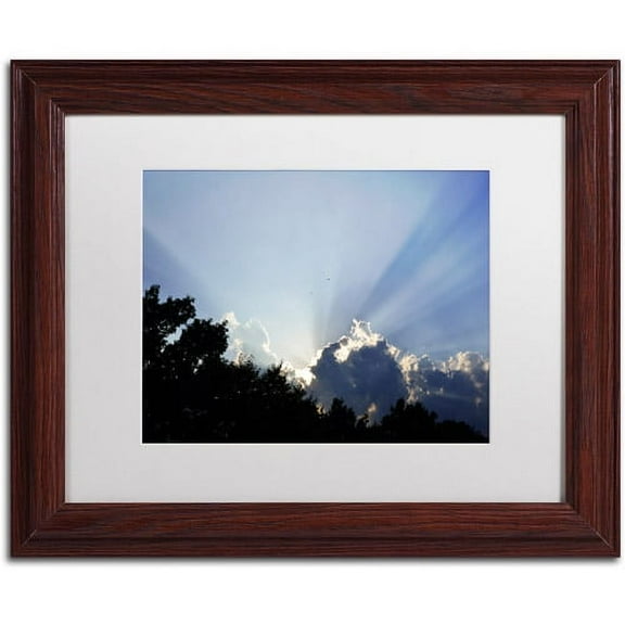 Trademark Fine Art "Inspirational Sky" Canvas Art by Kurt Shaffer White Matte, Wood Frame