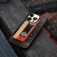 thumbnail image 4 of FINCIBO Soft Rubber Protector Cover Case for Apple iPhone 14 Pro 6.1" 2022, Red Vintage Cassette Tape, 4 of 5