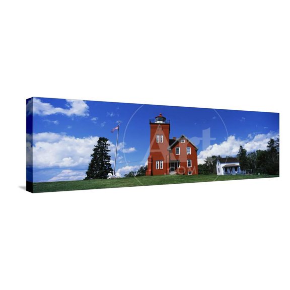 Two Harbors Lighthouse on Lake Superiors Agate Bay, Burlington Bay, Minnesota, USA, Scenic Stretched Canvas Wall Art  Sold by ArtCom