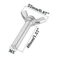 thumbnail image 2 of 5 Pcs M5 Butterfly Wing Hand Screws Bolts 304 Stainless Steel Fastener Assortment Set, Full Thread (M5X40mm), 2 of 5