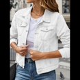 thumbnail image 4 of Chaquetas Vaqueras para Mujer, Básicas, de Larga, con Botones, Estilo Corto, A L, 4 of 7