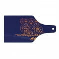 thumbnail image 1 of Indie Cutting Board, Ornamental Hand Drawn Owl in Vintage Style Floral Details Wisdom, Decorative Tempered Glass Cutting and Serving Board, Wine Bottle Shape, Purple Orange, by Ambesonne, 1 of 1