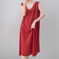 thumbnail image 2 of Taqqpue Nightgowns for Women Casual Crewneck House Dress Loose Fit Plus Size Maxi Sleepshirt Short Sleeve Cotton Nightshirt, 2 of 6