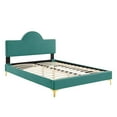 thumbnail image 3 of Modway Sunny Performance Velvet Twin Bed in Teal, 3 of 10