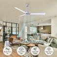 thumbnail image 5 of Matthews Fan Company AK-BN-MWH-56 Alessandra 56” Brushed Nickel Ceiling Fan with 3 Matte White Blades, Remote Control, Indoor/Outdoor Wet Rated, 5 of 6