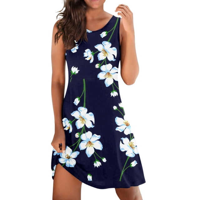 Wyzesi Robe Décontractée pour Femmes Petites Robe de Maternité à Imprimé Floral Maillot de Bain Confortable avec Jupe Robe de Grossesse Formelle