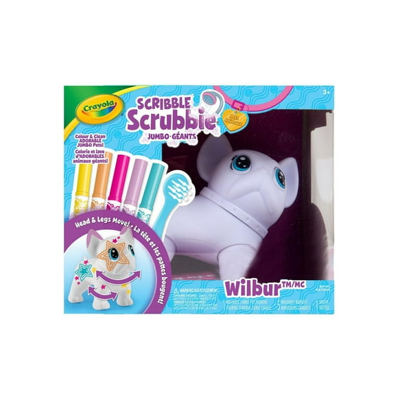 Crayola Scribble Scrubbie Jumbo Pet Dog, Colourable poseable pet dog