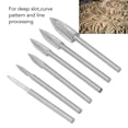 thumbnail image 4 of 5pcs Woodworking Carving Bit High Speed Steel 3 Flute Engraving Bit with 3.0mm Round Shank Wood Carving Tools, 4 of 8