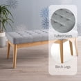 thumbnail image 4 of Upholstered Entryway Bench - End of Bed Bench，Accent Bench - Bedroom Bench Dining Bench with Padded Seat for Kitchen, Living Room, Button Tufted Wood Bench, 4 of 5