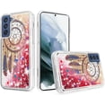 thumbnail image 1 of Kaleidio Case For Samsung Galaxy S21 FE 5G [Quicksand Image] Hybrid Impact [Liquid Glitter] Protector Skin Cover [Antique Feather], 1 of 4