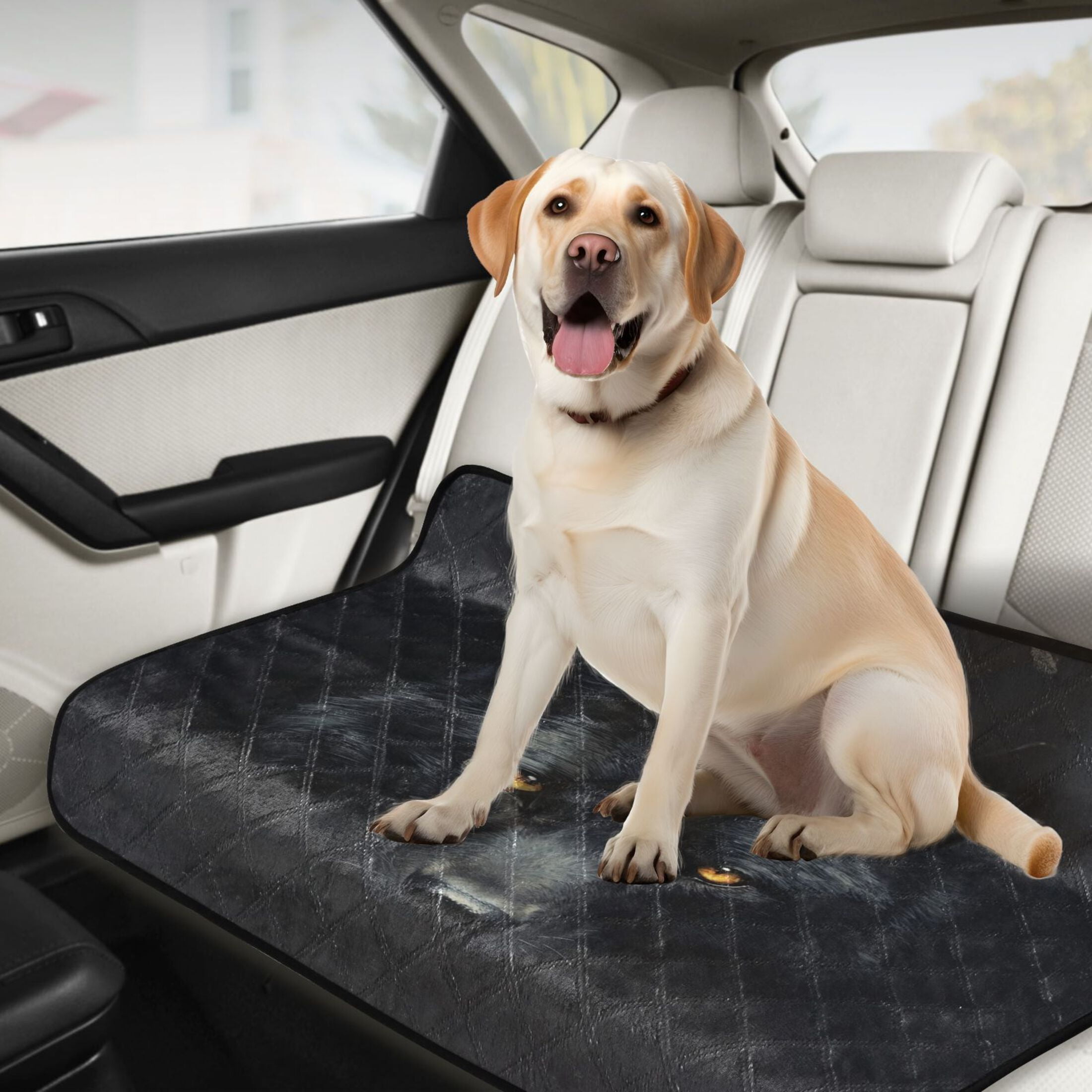 Qxltty Dark Wolf Face Cat litter Pads Pet Set of 2 Diaper Mats Center Anti-leakage Layer Absorbent Soft and Comfortable