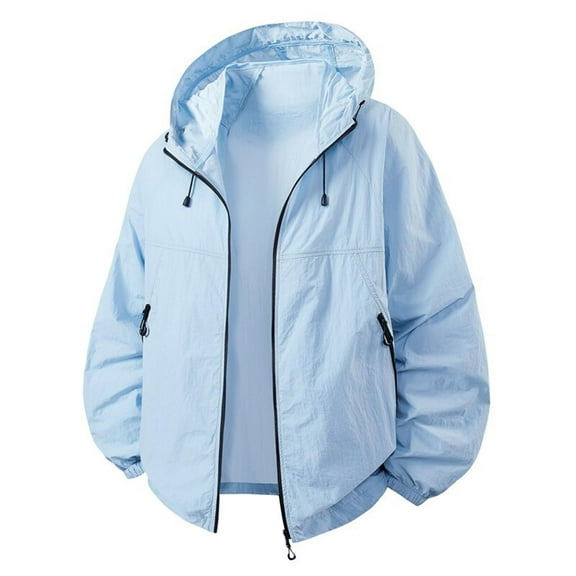 Summer Hoodie for Men Long Sleeve Solid Color Zipper Pocket Casual Jacket Plus Size Save 65% Instantly!