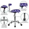 thumbnail image 5 of Flash Furniture Vibrant Violet and Chrome Swivel Task Office Chair with Tractor Seat, 5 of 12