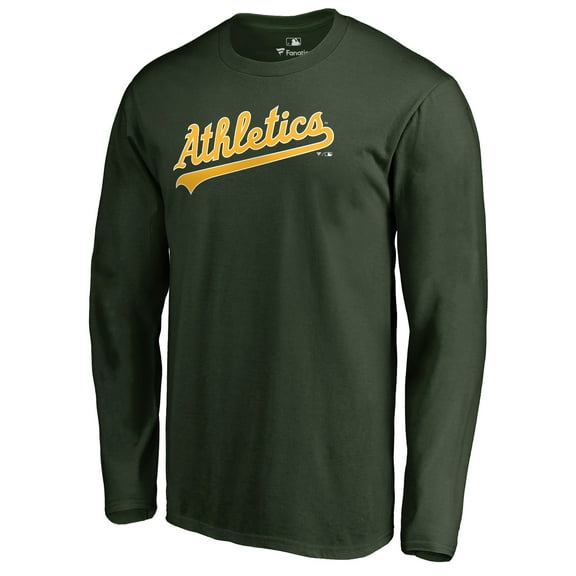 Men's Green Athletics Team Wordmark Long Sleeve T-Shirt