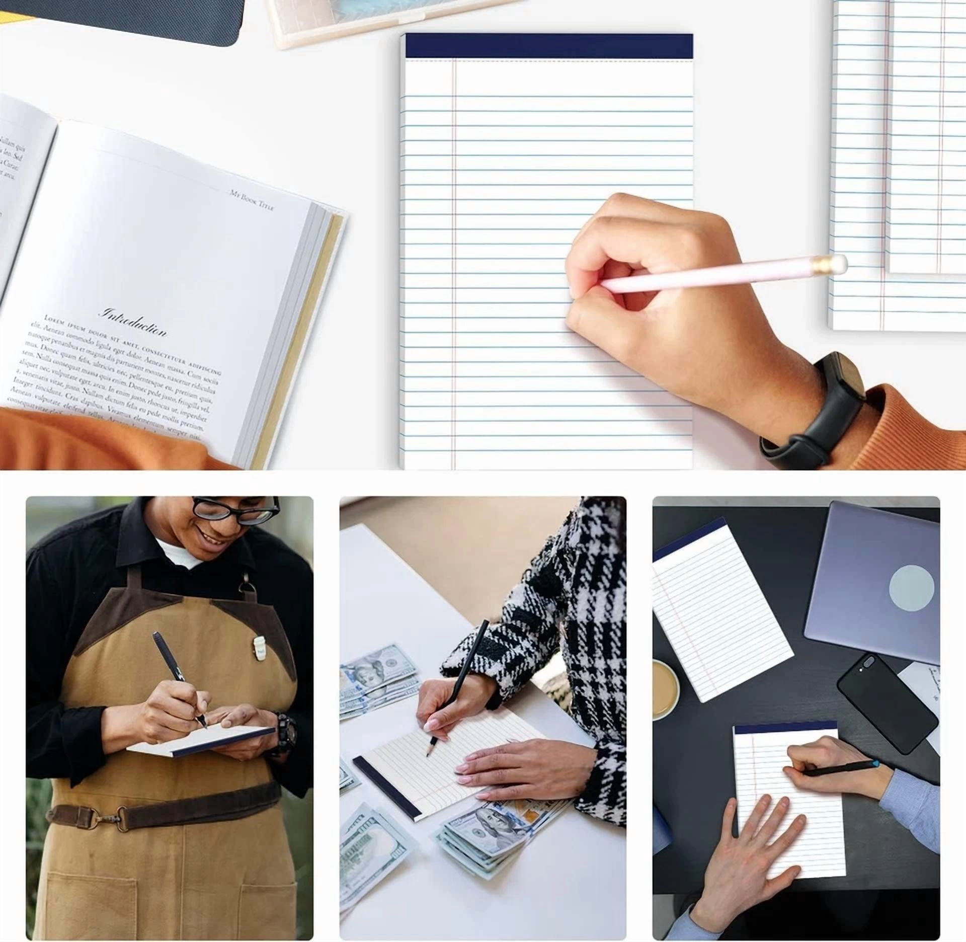 RHEA- Legal Pads 5" X 8" College Ruled Small Note Pads, 5X8 Inch, White