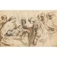 thumbnail image 2 of Anthony van Dyck 14x11 Black Ornate Wood Framed Double Matted Museum Art Print Titled: The Mystic Marriage of Saint Catherine (C. 1618), 2 of 5