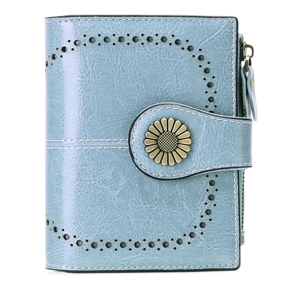 JELLOO Women's Slim Bifold RFID Blocking Wallet - Genuine Leather Card & Cash Holder with Zipper Coin Pocket | Ideal Thanksgiving & Christmas Gift