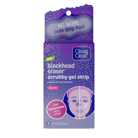 Clean & Clear Blackhead Scrubby Gel Cleansing Pore Strips, 6 (Best Face Wash For Blackheads And Whiteheads)