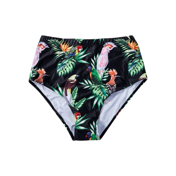 Womens Floral Printed Briefs High Waist Bottom Bathing Shorts Swimwear  Bikini 