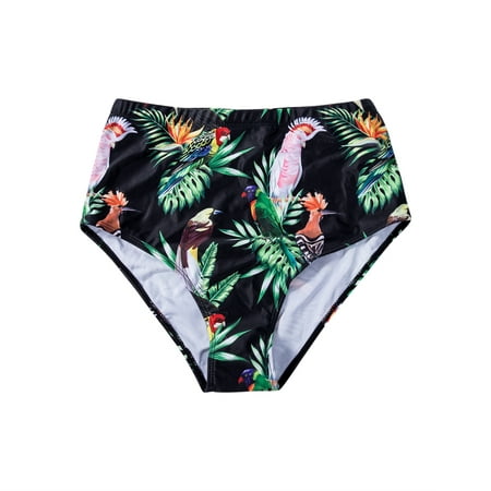 Womens Floral Printed Briefs High Waist Bottom Bathing Shorts Swimwear ...