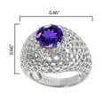 thumbnail image 3 of Sterling Silver with Natural Amethyst and White Topaz Dome Ring, 3 of 3