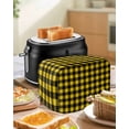 thumbnail image 4 of Black Yellow Plaid Small Toaster Cover 2 Slice, Kitchen Appliance Covers, Retro Country Buffalo Check Gingham Toaster Oven Cover with Loop, Bread Machine Cover Polyester Dust Cover Protection, 4 of 4