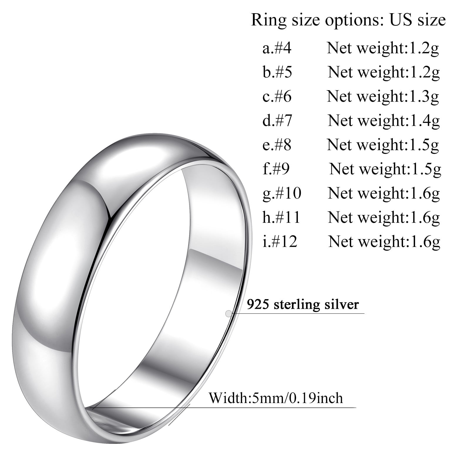 Sterling Silver- Glitter Rings in Various sizes- Sold per 1/4 ounce bag -  Metal Designz