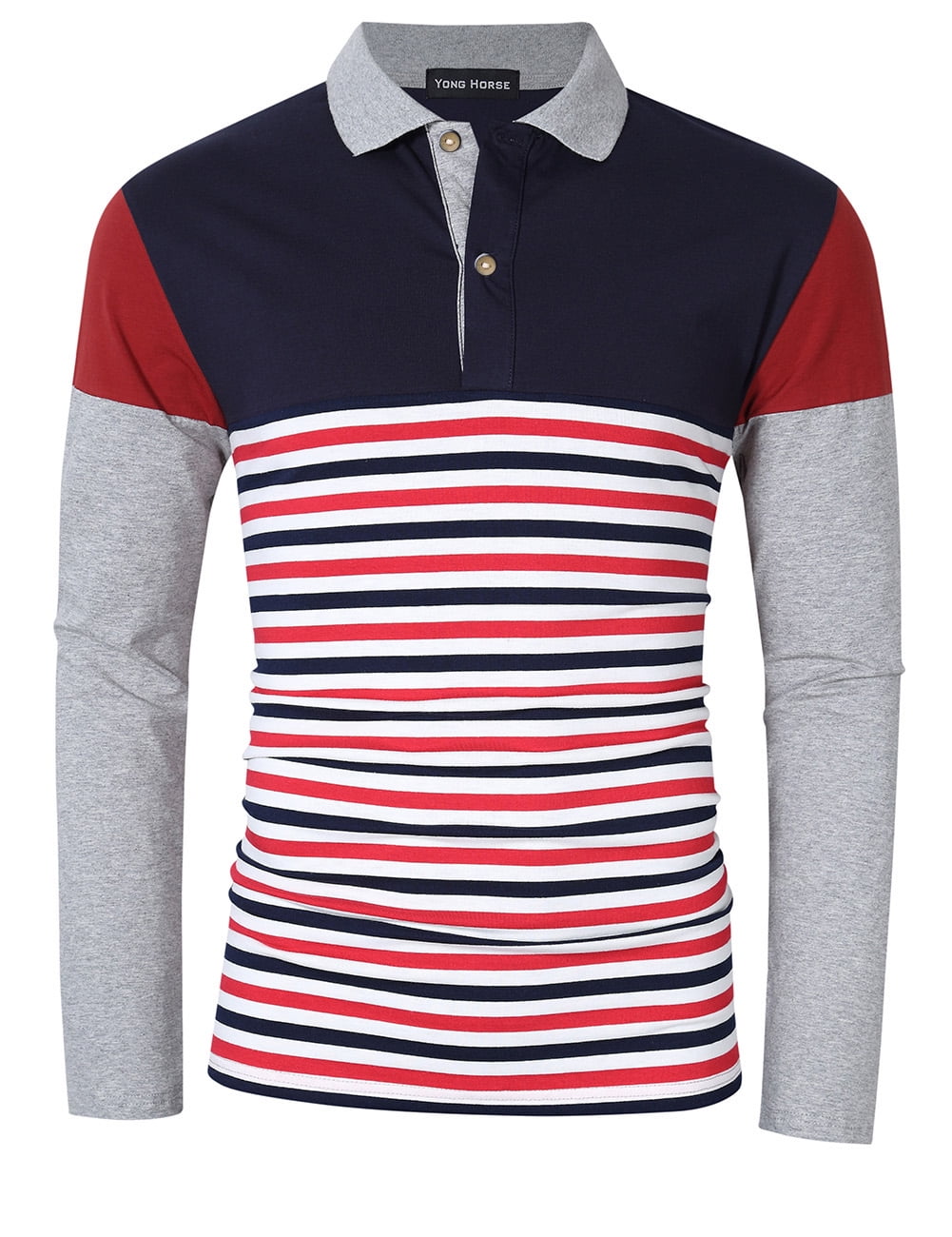 slim fit long sleeve polo shirt